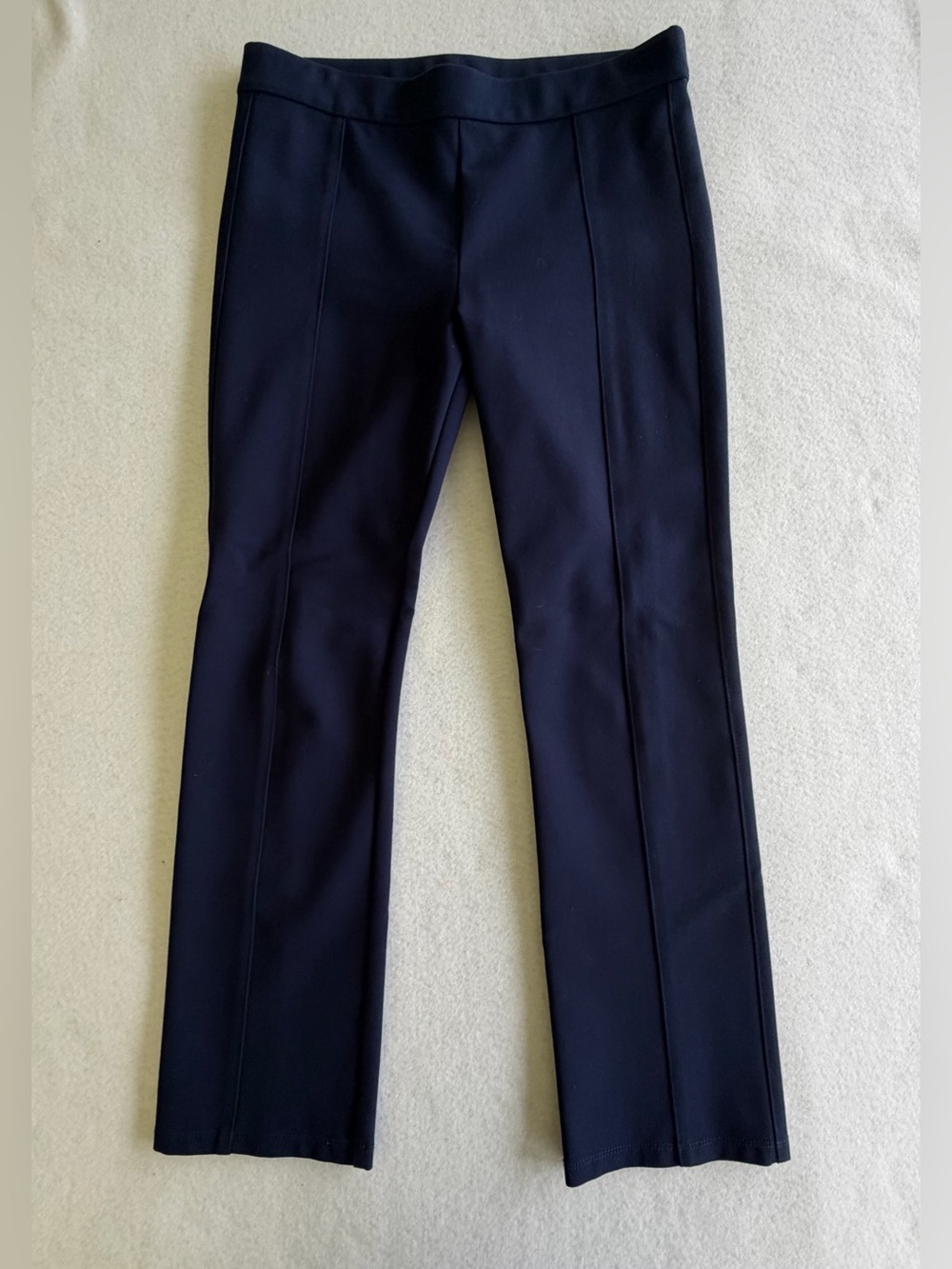 Tory Burch Navy Blue Ponte Knit Seamed Straight Leg Pants - Size Small